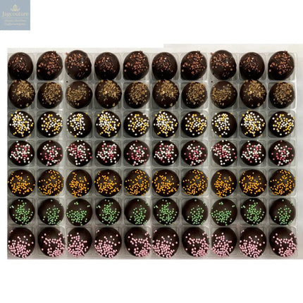 Vegan Truffles Selection - coffee, spiced rum, champagne, cherry Bakewell, orange, lime, raspberry