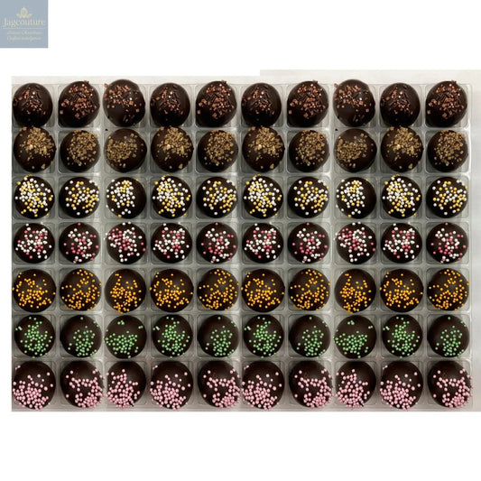 Vegan Truffles Selection - coffee, spiced rum, champagne, cherry Bakewell, orange, lime, raspberry