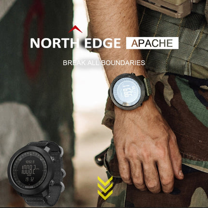 NORTH EDGE Multi-function Waterproof Outdoor Sports Electronic Smart Watch, Support Humidity Measurement / Weather Forecast / Speed Measurement, Style: Nylon Strap