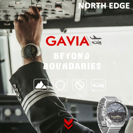 North Edge GAVIA Men Outdoor Sport 50m Waterproof Smart Digital Watch Diving Watch, Support Barometer & Pedometer