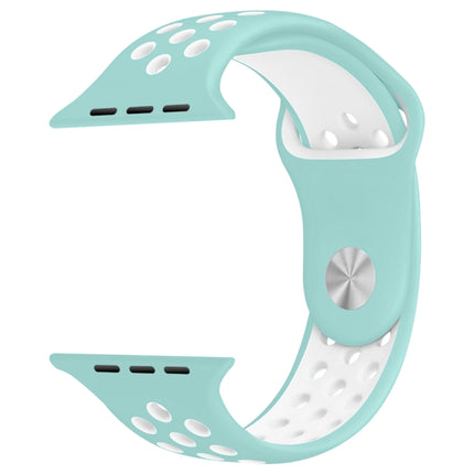 For Apple Watch Series 10 42mm / 9&8&7 41mm / SE 3&SE 2&6&SE&5&4 40mm / 3&2&1 38mm Fashionable Classical Silicone Sport Watch Band(Grey White)