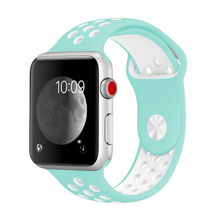 For Apple Watch Series 10 42mm / 9&8&7 41mm / SE 3&SE 2&6&SE&5&4 40mm / 3&2&1 38mm Fashionable Classical Silicone Sport Watch Band(Grey White)