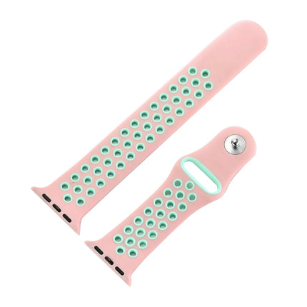 For Apple Watch Series 10 42mm / 9&8&7 41mm / SE 3&SE 2&6&SE&5&4 40mm / 3&2&1 38mm Fashionable Classical Silicone Sport Watch Band(Grey White)