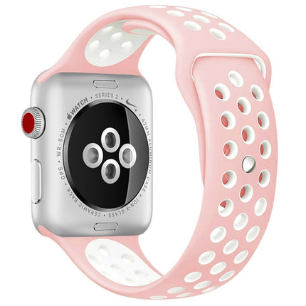 For Apple Watch Series 10 42mm / 9&8&7 41mm / SE 3&SE 2&6&SE&5&4 40mm / 3&2&1 38mm Fashionable Classical Silicone Sport Watch Band(Grey White)