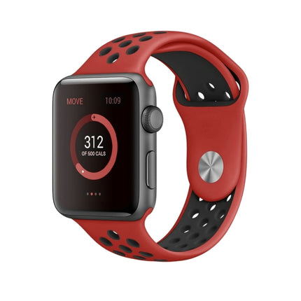 For Apple Watch Series 10 42mm / 9&8&7 41mm / SE 3&SE 2&6&SE&5&4 40mm / 3&2&1 38mm Fashionable Classical Silicone Sport Watch Band(Grey White)
