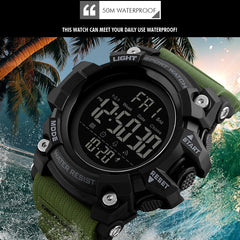 SKMEI 1384 Multifunctional Men Outdoor Fashion Noctilucent Waterproof LED Digital Watch