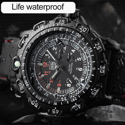 addies MY-049 Outdoor Sports Multifunctional Waterproof Luminous Watch Silicone Watchstrap Watch for Men