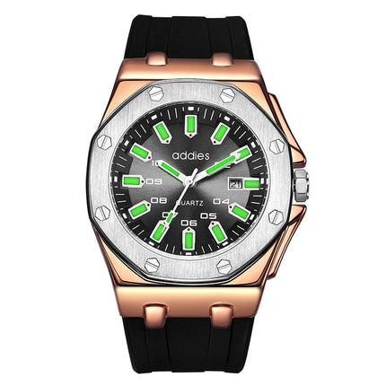 addies MY-052 Business Multifunctional Luminous Watch Silicone Watchstrap Watch for Men
