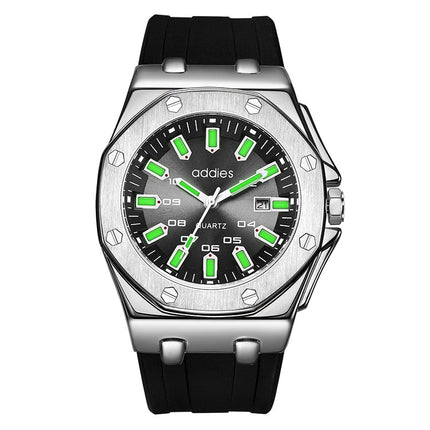 addies MY-052 Business Multifunctional Luminous Watch Silicone Watchstrap Watch for Men