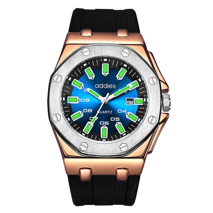 addies MY-052 Business Multifunctional Luminous Watch Silicone Watchstrap Watch for Men