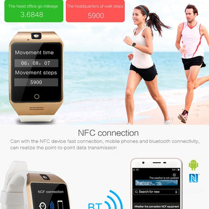Q18S 1.54 inch IPS Screen MTK6260A Bluetooth 3.0 Smart Watch Phone, Pedometer / Sedentary Reminder / Sleeping Monitor  / Anti-Loss / Remote Camera / GSM / 0.3M Camera, WA3241BJ, WA3241BS, WA3241H, WA3241WJ, WA3241WS