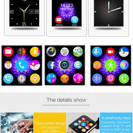 Q18S 1.54 inch IPS Screen MTK6260A Bluetooth 3.0 Smart Watch Phone, Pedometer / Sedentary Reminder / Sleeping Monitor  / Anti-Loss / Remote Camera / GSM / 0.3M Camera, WA3241BJ, WA3241BS, WA3241H, WA3241WJ, WA3241WS