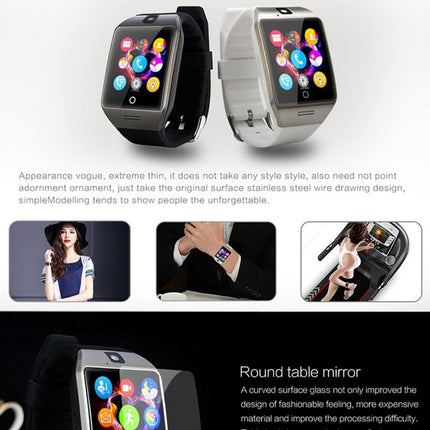 Q18S 1.54 inch IPS Screen MTK6260A Bluetooth 3.0 Smart Watch Phone, Pedometer / Sedentary Reminder / Sleeping Monitor  / Anti-Loss / Remote Camera / GSM / 0.3M Camera, WA3241BJ, WA3241BS, WA3241H, WA3241WJ, WA3241WS