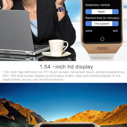 Q18S 1.54 inch IPS Screen MTK6260A Bluetooth 3.0 Smart Watch Phone, Pedometer / Sedentary Reminder / Sleeping Monitor  / Anti-Loss / Remote Camera / GSM / 0.3M Camera, WA3241BJ, WA3241BS, WA3241H, WA3241WJ, WA3241WS
