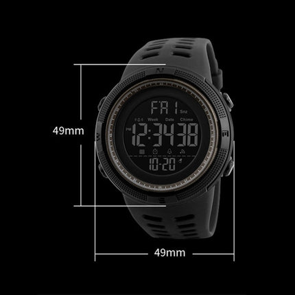 SKMEI 1251 Men Fashionable Outdoor 50m Waterproof Sports Watch Digital Watch with PU Watchband