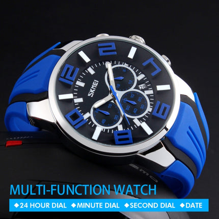 SKMEI 9128 Fashion Multifunctional 3D Large Dial Sports Wristwatch 30m Waterproof Quartz Watch