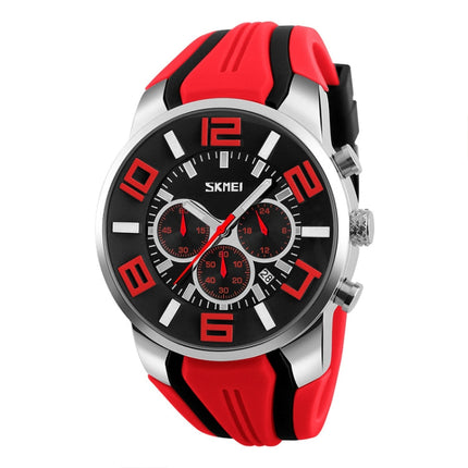 SKMEI 9128 Fashion Multifunctional 3D Large Dial Sports Wristwatch 30m Waterproof Quartz Watch