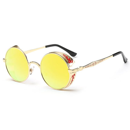 Retro Carved Round Sunglasses, Sunglasses#silver frame gray sheet, Sunglasses#silver frame white mercury, Sunglasses#rimmed gray tablets, Sunglasses#Tyrant gold box gold, Sunglasses#Gold frame gray sheet, Sunglasses#Gold frame red film                 ...