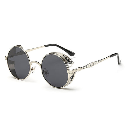 Retro Carved Round Sunglasses, Sunglasses#silver frame gray sheet, Sunglasses#silver frame white mercury, Sunglasses#rimmed gray tablets, Sunglasses#Tyrant gold box gold, Sunglasses#Gold frame gray sheet, Sunglasses#Gold frame red film                 ...