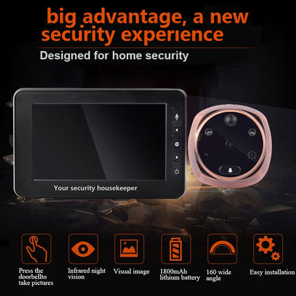 M4300A 4.3 inch Display Screen 3.0MP Camera Video Smart Doorbell, Support TF Card (32GB Max) & Motion Detection & Infrared Night Vision