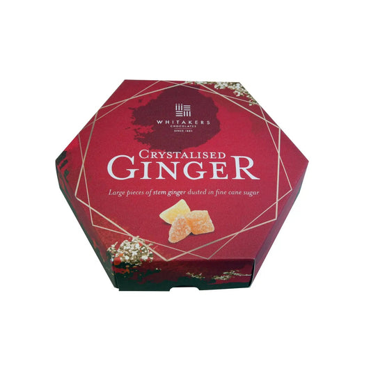 Whitakers crystalised ginger in hexagon box