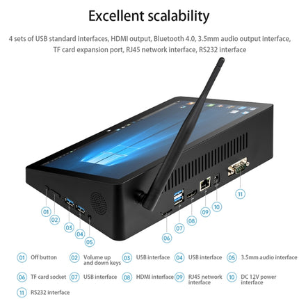 PiPo H10PRO All-in-One Mini PC, 10.1 inch, 8GB+128GB, Windows 11 Intel Alder Lake N95 Quad Core, US Plug, H10PRO 8GB+128GB