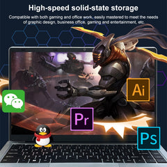 S07 14 inch Ultrathin Laptop, 12GB+256GB, Windows 11 Intel Celeron J4025 Dual Core, US Plug (Silver)