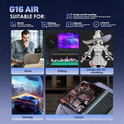 G16 Air 15.6 inch Gaming Laptop, 32GB+1TB, Windows 11 Pro AMD Ryzen 9 4950U Octa Core, EU Plug, 32GB+1TB