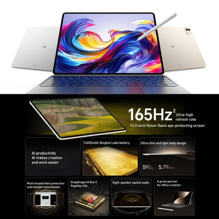 Honor MagicPad3 13.3 inch WiFi Tablet PC, 12GB+256GB MagicOS 9.0.1 Qualcomm Snapdragon 8 Gen3 Octa Core, 12GB+256GB