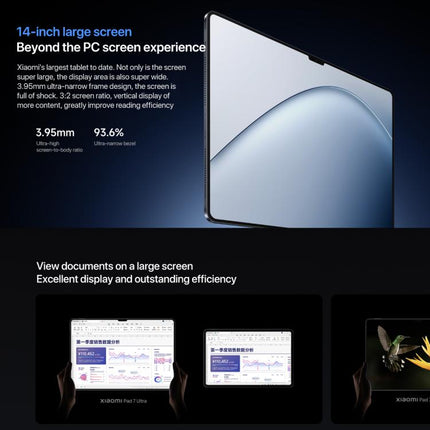 Xiaomi Pad 7 Ultra 14 inch, 16GB+1TB, HyperOS 2, XRING O1 3nm Deca Core CPU, 16GB+1TB