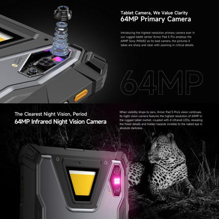 Ulefone Armor Pad 5 Pro Rugged Tablet PC, 12GB+512GB, 11 inch Android 15 MediaTek Dimensity 7400X Octa Core 5G Network, EU Plug, Armor Pad 5 Pro