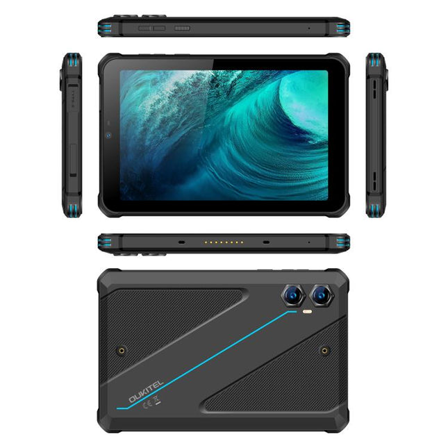 OUKITEL RT3 Plus 4G Network IP68/IP69K Rugged Tablet, 4GB+128GB, 8.0 inch Android 15 MediaTek G81 Octa-Core Support Dual SIM, EU Plug, RT3 Plus 4GB+128GB