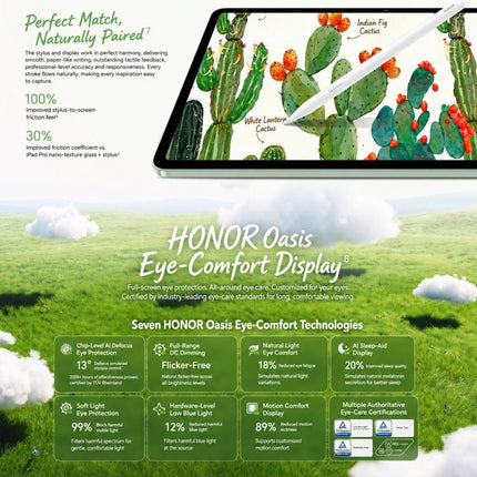 Honor Pad 20 Soft Light Edition WiFi Tablet PC, 12.1 inch 8GB+128GB MagicOS 10 Qualcomm Snapdragon 7 Gen3 Octa Core, US Plug, Soft Light Ed. 8GB+128GB