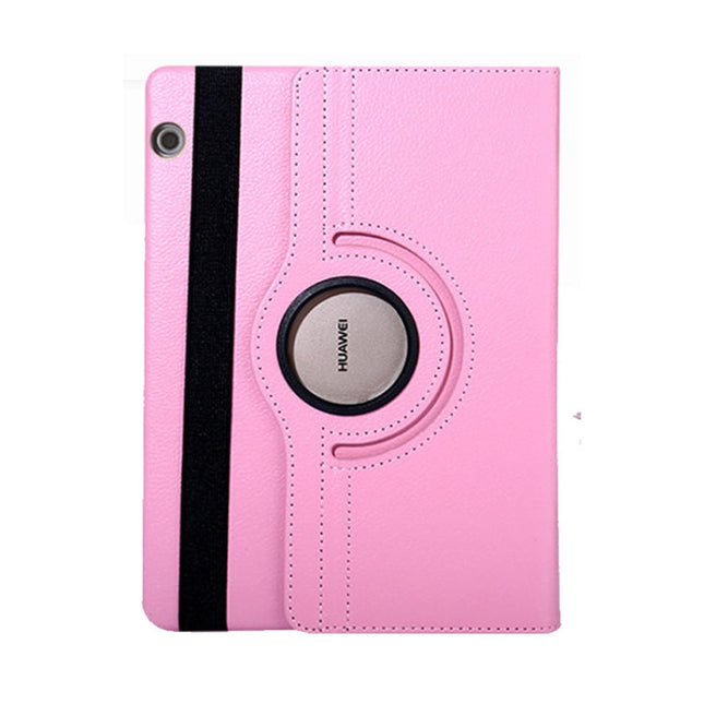 Litchi Texture Horizontal Flip 360 Degrees Rotation Leather Case for Huawei MediaPad T5 10.1, with Holder