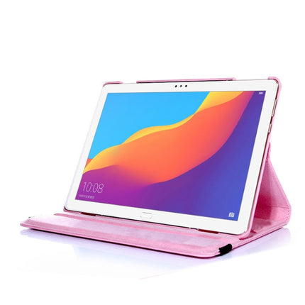 Litchi Texture Horizontal Flip 360 Degrees Rotation Leather Case for Huawei MediaPad T5 10.1, with Holder