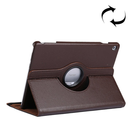 Litchi Texture Horizontal Flip 360 Degrees Rotation Leather Case for Huawei MediaPad T5 10.1, with Holder