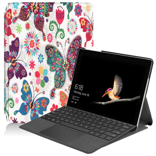Retro Tower Pattern Colored Painted Horizontal Flip PU Leather Case for Microsoft Surface Go 10 inch, with Holder & Pen Slot, For Microsoft Surface Go 10 inch, Microsoft Surface Go 10 inch