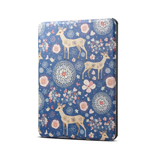 Reindeer Blue Pattern Horizontal Flip PU Leather Protective Case for Amazon Kindle 2019, with Sleep & Wake-up Funtion, Amazon Kindle 2019