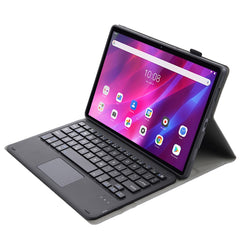 AK10-A 2 in 1 Detachable Bluetooth Keyboard + Lambskin Texture TPU Protective Leather Tablet Case with Touchpad & Holder for Lenovo Qitian K10 TB-X6C6X, AK10-A