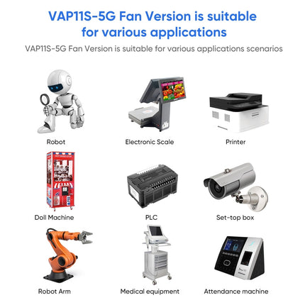 VONETS VAP11S-5G Mini Wireless Bridge 900Mbp WiFi Repeater with 2 Antennas & Fan