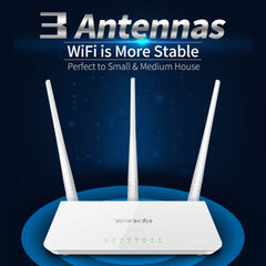 Tenda F3 Wireless 2.4GHz 300Mbps WiFi Router with 3*5dBi External Antennas, F3
