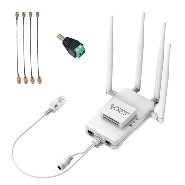 VONETS VAR1200-H 1200Mbps Wireless Bridge External Antenna Dual-Band WiFi Repeater, With 4 Antennas + DC Adapter Set, VAR1200-H With 4 Antennas + DC Adapter Set