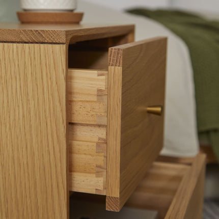 Wright Narrow Oak Bedside Table