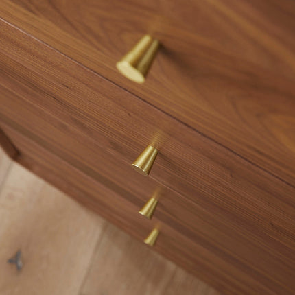 Wright Walnut Tallboy Chest of 5 Drawers