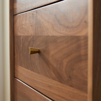 Wright Walnut Tallboy Chest of 5 Drawers