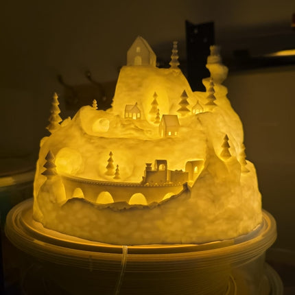 Snowy Christmas Cottage – LED-Safe 3D Printed Village Piece