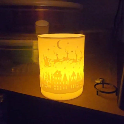 Hollow Christmas Tea Light Holder – LED-Only Festive Glow