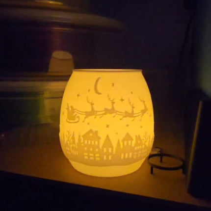 Hollow Christmas Tea Light Holder – LED-Only Festive Glow