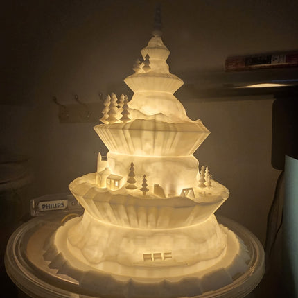 Woodland Winter Ornament – Mountain Scene Christmas Decoration