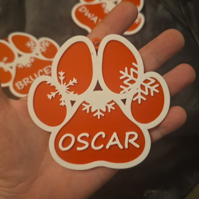 Personalized Pet Paw Bauble – Custom Christmas Ornament
